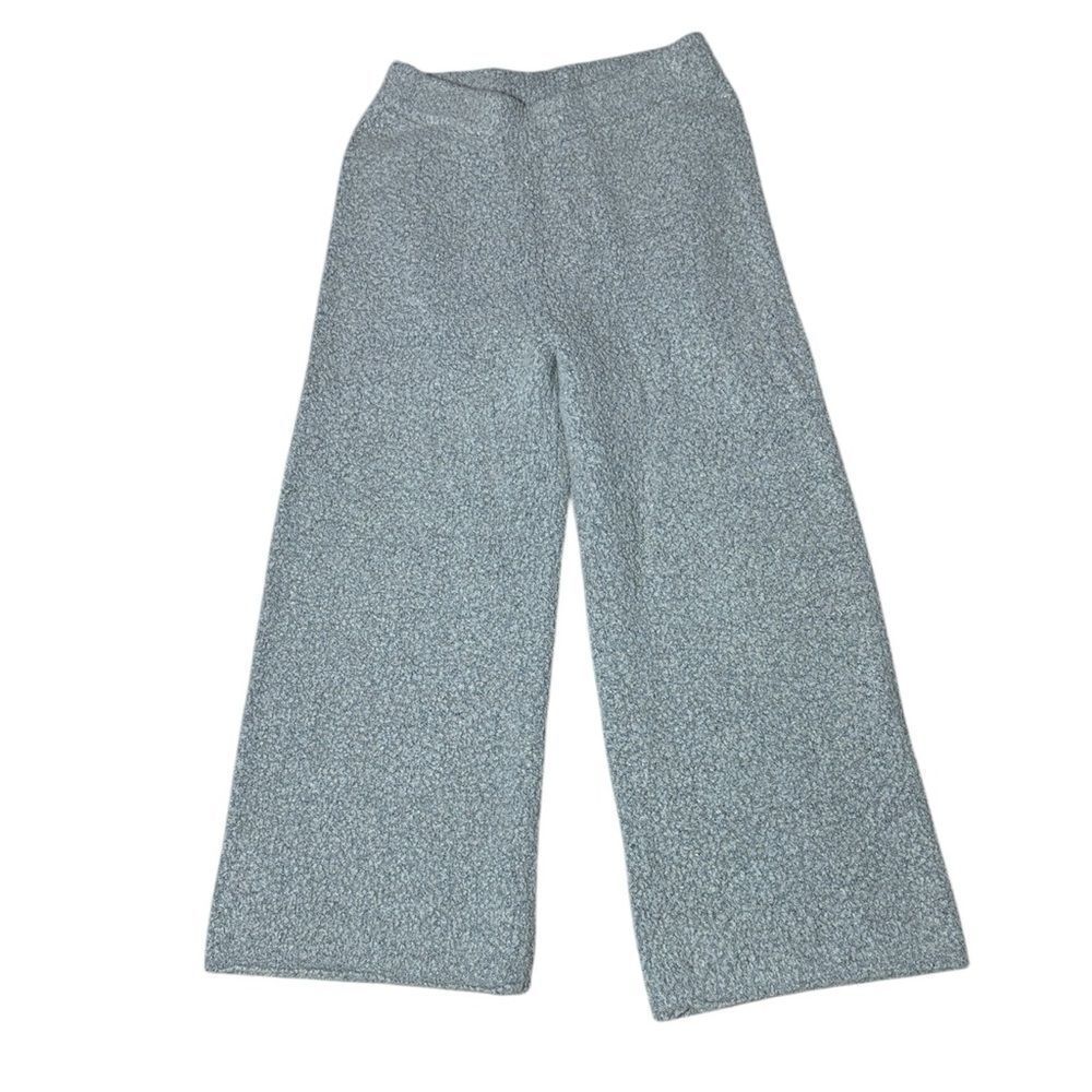 Natural life women’s medium cozy boucle pull on pants grey lounge wide leg